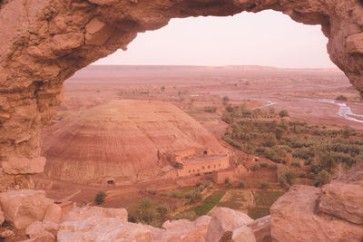 A spectacular view of the world heritage site of ait ben haddou settlement near ouarzazade, morocco.