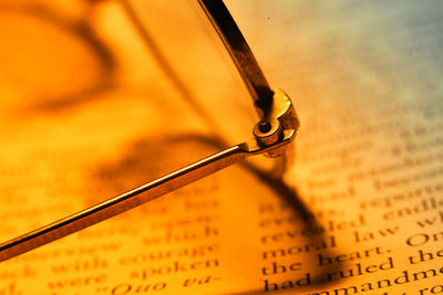 Close-up of open book