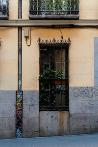 Closed door of building