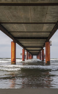 Bridge over sea against sky