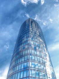 Low angle view of modern building against sky