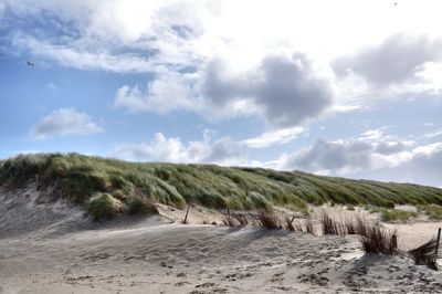 Scenic view of beach against sky