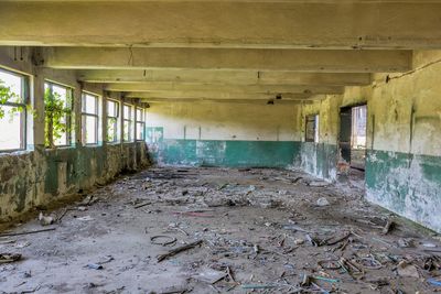 Interior of abandoned building