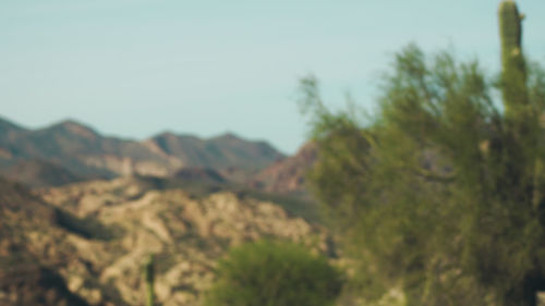 Scenic view of mountains against clear sky