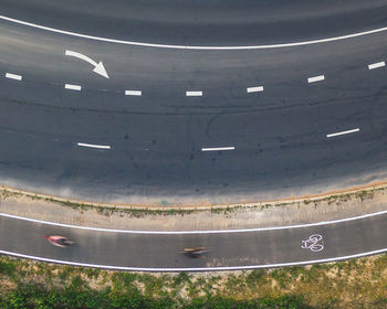 Aerial view of road