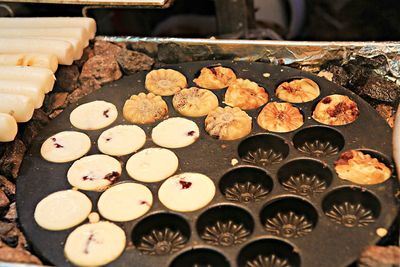 High angle view of food for sale at market