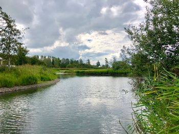 Scenic view of river against sky