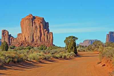 Rock formations on landscape against sky