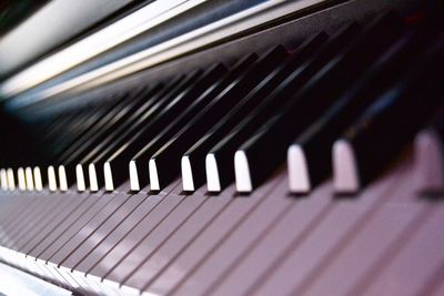 Close-up of piano keys