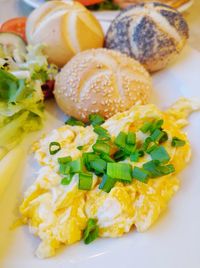 Close-up of food served in plate