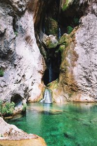 Rock formation in water