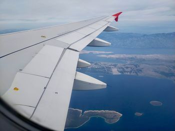 View of airplane flying in sky