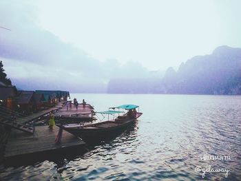 View of boats in sea