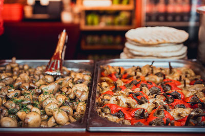 Close-up of food for sale in market