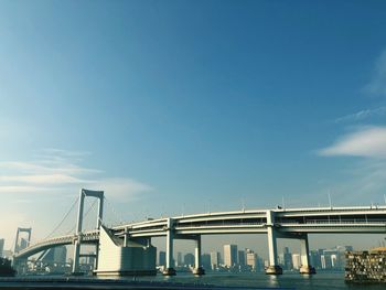 Low angle view of suspension bridge