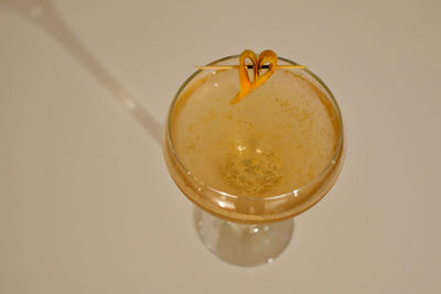 Close-up of drink against white background