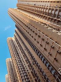 Low angle view of modern buildings against sky