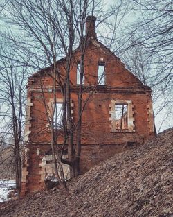 Low angle view of abandoned building