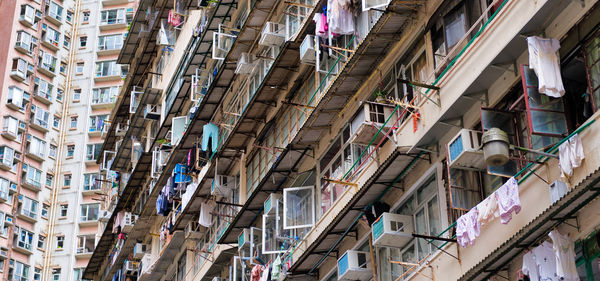 Low angle view of buildings in city