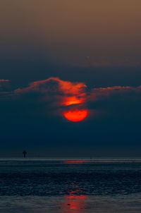 Scenic view of sea against sky at sunset