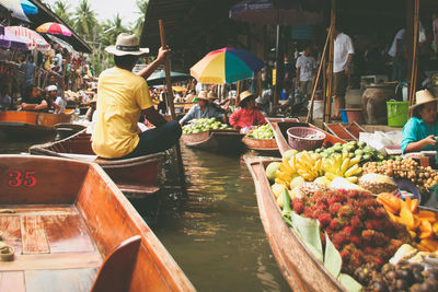 Vendors in floating market