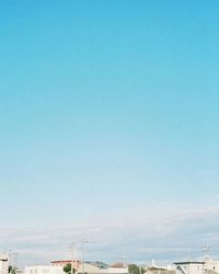 View of trees against blue sky