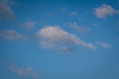 Low angle view of clouds in blue sky