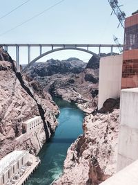 Bridge over river against sky