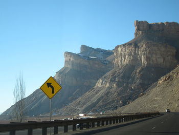 Scenic view of yellow mountain against clear sky