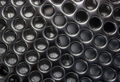 Full frame shot of metal pipes