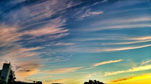 High section of built structure at sunset