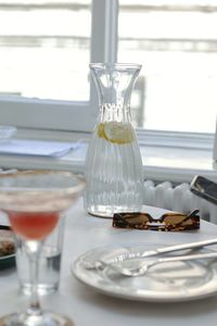 Close-up of drink in glass on table