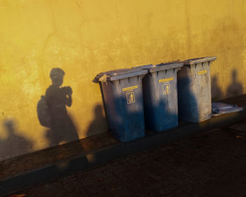 Shadow of man on wall