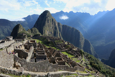 View of old ruins against mountains