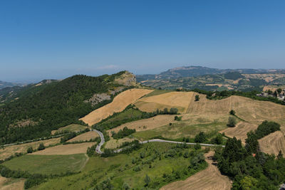 Scenic view of landscape against clear sky
