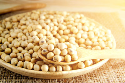 Close-up of black-eyed peas on table