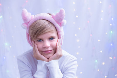 Portrait of cute girl smiling