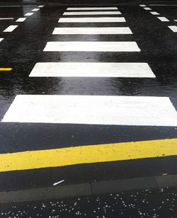 High angle view of zebra crossing