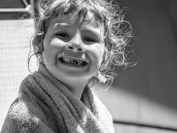 Close-up portrait of a smiling girl