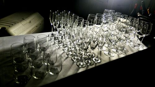 Close-up of illuminated chandelier