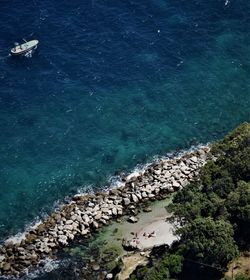 High angle view of beach