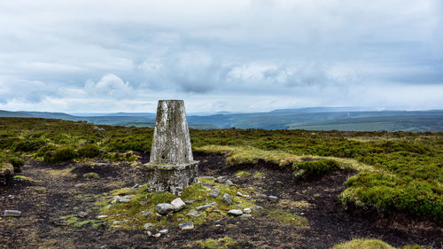 Scenic view of land against sky