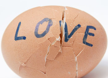 Close-up of text written on white background