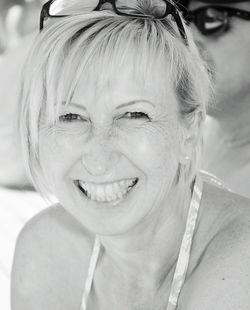 Close-up portrait of happy woman