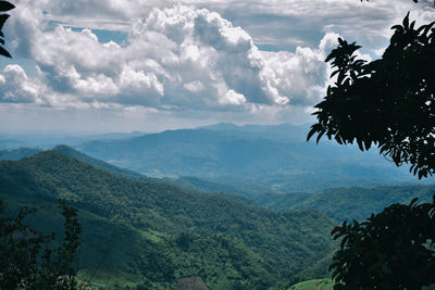 Scenic view of mountains against sky