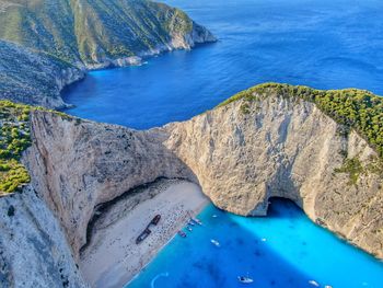 Shipwreck between mountains