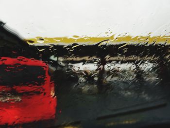 Full frame shot of wet car window