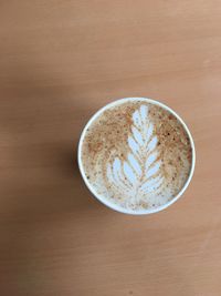 Directly above shot of coffee on table