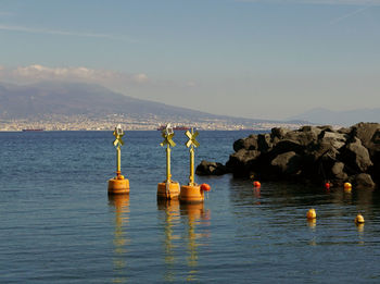 Suggestive panorama of the beautiful coast of naples in italy
