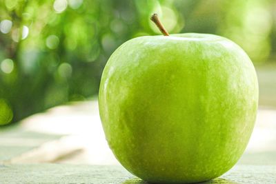 Close-up of apple on table